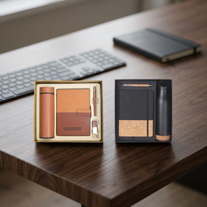 Coffret Cadeau Promotionnel de Luxe Personnalisé en Métal Gaufré avec Journal Intime et Bouteille – Nouveauté pour le Nouvel An, Thanksgiving et Noël - Product Image 2