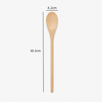 Cuillères en bois, lot de 3, design classique, durables, écologiques, manche long, pour la cuisine, la préparation des plats, le mélange du miel, du café, du thé, le service