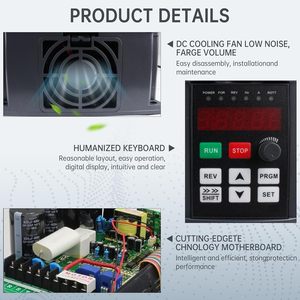 Variador de Frecuencia RATTMMOTOR 2.2KW 220V Entrada Monofásica Salida Trifásica Inversor Industrial CNC - Product Image 5
