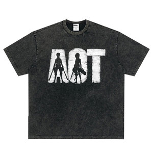 Camiseta retro con estampado de anime Attack on Titan para hombre y mujer, camiseta con estampado de cómic de dibujos animados para hombre, camiseta retro para - Product Image 2