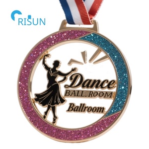 Ballerine personnalisée en usine <span class=keywords><strong>duo</strong></span> danse salle <span class=keywords><strong>de</strong></span> bal salle <span class=keywords><strong>de</strong></span> bal médaille ruban médaillon personnalisé danse salle <span class=keywords><strong>de</strong></span> bal médailles - Product Image 5