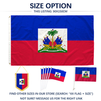 Drapeau haïtien 3x5 pieds en polyester, impression recto, œillets en laiton, double couture, vente en gros, 3x5 90x150cm, drapeau haïtien