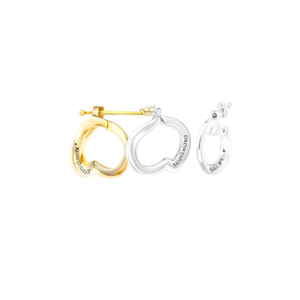 ต่างหูห่วงรูปหัวใจคู่รัก ชุบทอง โลหะผสมสังกะสี ของขวัญโรแมนติกสำหรับทุกเพศ ต่างหูแฟชั่นสไตล์ 18K - Product Image 1