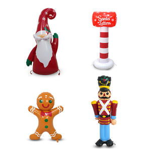 Jouets de dessin animé gonflables en PVC Père Noël Bonhomme en pain d'épice <span class=keywords><strong>Sentry</strong></span> Décoration de réveillon de Noël Ornement de centre commercial de rue de la ville - Product Image 4