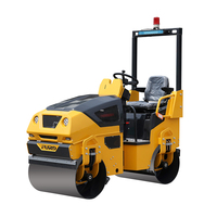 Rouleau compresseur vibrant de haute qualité pour petites routes en asphalte, à double roue en acier, 1,5 tonne, autoporté, diesel/essence