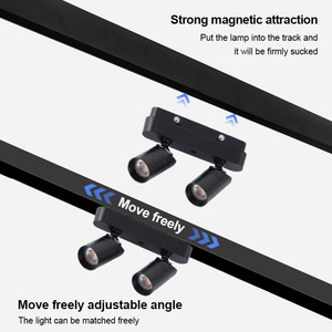 Hiện đại DC24V <span class=keywords><strong>LED</strong></span> theo dõi ánh sáng Nhôm Cơ thể đèn từ 8mm đường sắt tương thích CRI 80 3 năm Bảo hành thiết kế tối giản - Product Image 4