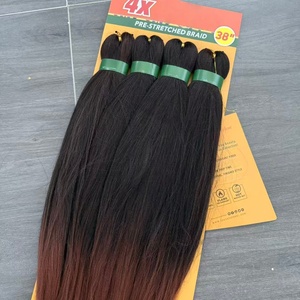 Extensioni per <span class=keywords><strong>trecce</strong></span> sintetiche pre-stirate a trama singola 38 pollici 4X, <span class=keywords><strong>trecce</strong></span> sintetiche all'uncinetto all'ingrosso, <span class=keywords><strong>capelli</strong></span> Ez Braiding - Product Image 4
