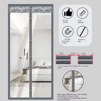Moustiquaire de porte robuste avec tissu à grille diamantée, design 4 portes 2 côtés et modèle standard