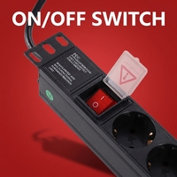 1U 19 pouces on off interrupteur allemand Schuko Euro 8 voies armoire aluminium PDU unité de distribution d'alimentation prise pour centre de données