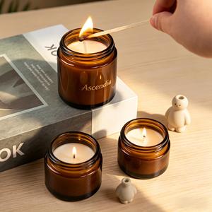 Bougie aromathérapeutique en cire de soja dans un bocal en verre avec une seule mèche, parfum floral, design minimaliste, décoration d'intérieur, durée de combustion de 20 à 40 heures - Product Image 3
