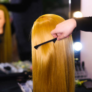 Cabeza de entrenamiento de práctica de peluquería, Manikin, cosmetología, maquillaje, muñeca manicana para exhibición, práctica de rizado trenzado - Product Image 3