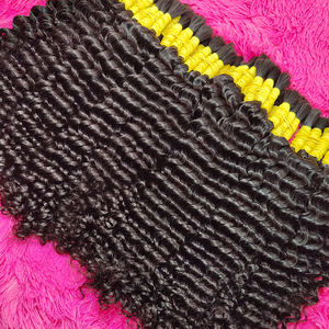 ผมต่อแบบบราซิลไม่ถักไม่ถักทอผมมนุษย์ผม100% เป็นลอนลึก - Product Image 4