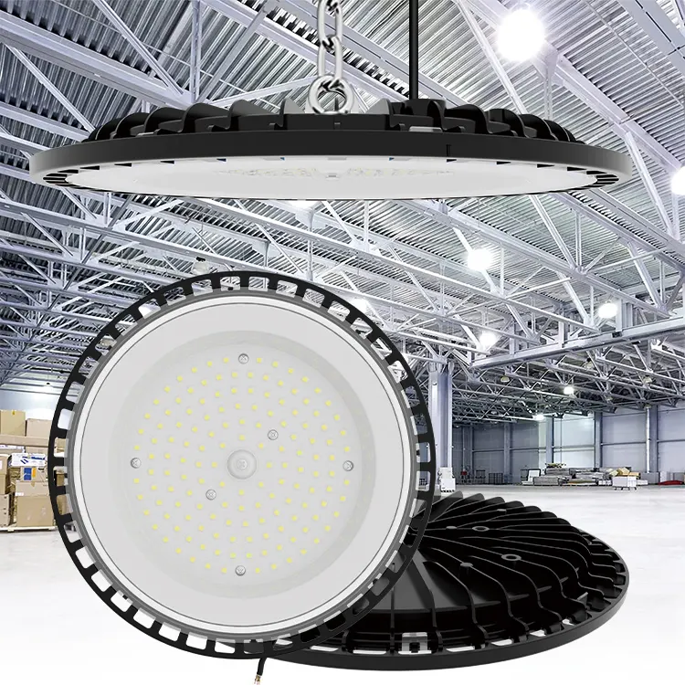 Rápida dissipação de calor Iluminação Industrial Indoor Smd Alumínio 100w 150w 200w 300w Ufo DOB Led High bay lâmpada