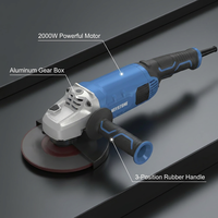 Meuleuse d'angle électrique professionnelle 2000W avec moteur anti-poussière