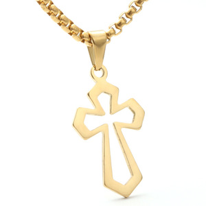 <b>Cross</b> Pendant Necklace Zinc Alloy Unisex Fashion Jewelry Gift - Product Image 1
