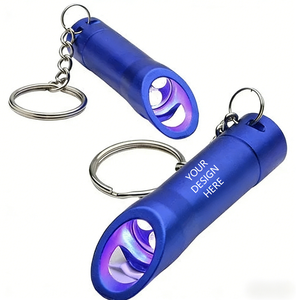 Imprinted Aluminum Alloy Flashlight LED Promotional Opener Key Chains with White Light