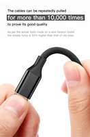 Fabric Braid Kabel Data 0.2M, Pengisi Daya Cepat Pendek USB Tipe C Ke USB C PD untuk Power Bank