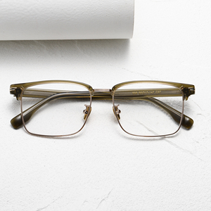 Gafas Retro de Montura Completa Rectangular 55-17-147 Anti-UV Ligeras Unisex para Adultos, Monturas para Corrección de Visión - Product Image 1