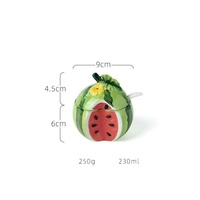 230ml keramische huishoudelijke fruitvormige schattige geëmbosseerde antibacteriële vochtbestendige kruidenpotjes met creatieve deksel MSG zoutdoosjes