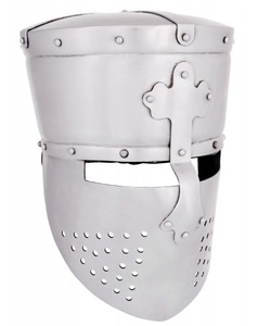 Casque de Chevalier Templier, environ 1200 AD, fabriqué à la main, en acier de 1,6 mm avec doublure en cuir, style médiéval, armure historique décorative - Product Image 1