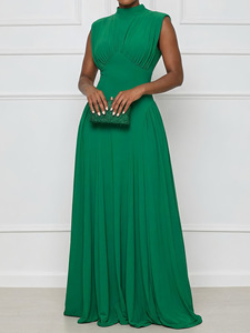 Y11089 Vestidos de Verano Modernos <span class=keywords><strong>para</strong></span> <span class=keywords><strong>Mujer</strong></span>, <span class=keywords><strong>Casuales</strong></span>, de Color Sólido, sin Mangas, Cuello Redondo, Ajustados, Verdes, Maxi Vestido, Vestido de <span class=keywords><strong>Oficina</strong></span> <span class=keywords><strong>para</strong></span> <span class=keywords><strong>Mujer</strong></span> - Product Image 2