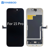 Layar OLED Keras untuk iPhone 15 Pro, Suku Cadang Pengganti Perakitan Layar untuk Perbaikan LCD Ponsel, Adaptor
