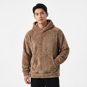 Sweat à capuche unisexe en polaire douce et moelleuse 100 % polyester de haute qualité, coupe oversize à épaules tombantes, idéal pour l'hiver, pour homme, ODM - Product Image 3