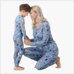 Pijamas Familiares Personalizados de Bambú, Conjuntos con Estampados Festivos a Juego, Pijamas para Mujer, Conjuntos de Dos Piezas para Niños - Product Image 3