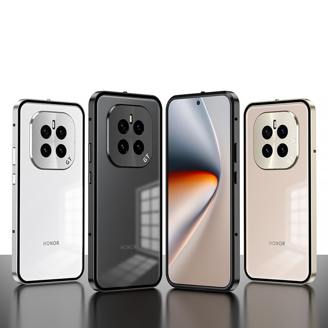 Luxury Metal Frame Bumper Matte Acrylic Clear Back Cover Case for Huawei Honor GT Pro Power Protective Mobile Phone Case