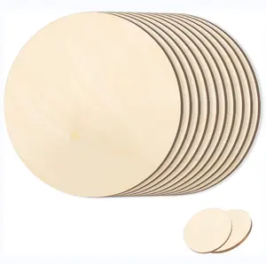 10cm discos de madera Suppliers-Discos de madera redondos naturales sin terminar, recortes circulares de madera para suministros de artesanía