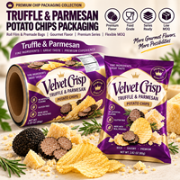 Emballage personnalisé pour chips et frites, film alimentaire pour snacks en rouleau, pochette préformée OEM haute barrière, faible MOQ