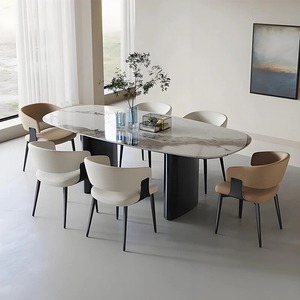 Silla de Comedor con Respaldo para Adultos, Silla de Cuero <span class=keywords><strong>Simple</strong></span> para <span class=keywords><strong>Restaurante</strong></span>, Silla de Negociación para Uso en Interiores de Villas y Restaurantes - Product Image 3