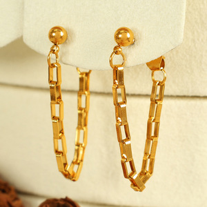 French Style Retro Drop <b>Earrings</b> Gold Plated Chain <b>Tassel</b> Women's Jewelry Party Fashion <b>Earring</b> EH638 - Product Image 1