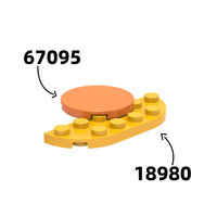 Jouets d'empilage de petites pièces rondes 3*3, briques de construction en ABS assemblées, accessoires pour briques, unisexe, n°67095