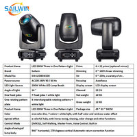 200W LED lumière de scène à tête mobile 3-en-1 faisceau Spot Wash Halo coloré avec course de chevaux DMX Disco DJ Light pour les performances