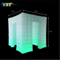 Cabina de fotos inflable con luz LED, caja de fotomatón personalizada en color blanco o negro, Logo personalizado impreso CN