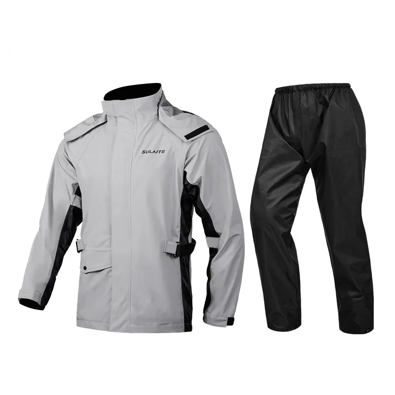 SULAITE 100% Waterproof Shoe Cover Reflective Foldable Bike Raincoat PU Sports Motorcycle Rain Coat Waterproof