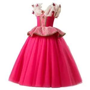 Groothandel Meisjes Feestjurk Prinses Aurora Jurk Voor Kinderen Hoge Kwaliteit Feest Cosplay Kostuum Jurk