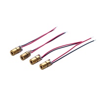 Módulo Láser Cilíndrico Rojo con Cables de Conexión, Dispositivo Láser de Puntos de 650nm, Tamaño Normal 6.0 6.5, Producción Personalizable