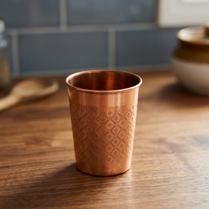 Vaso de Cobre Chino Tradicional Hecho a Mano con Patrón Sólido de Pared Simple para Té de la Tarde, Regalo para Adultos - Product Image 4