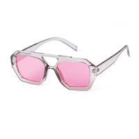 4458 Nouveautés Vente en Gros Lunettes de Soleil Tendance en Plastique Personnalisées Double Pont Femme Homme Lunettes de Soleil avec Étiquette