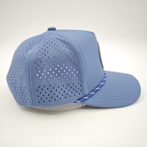 Wholesale 5 Panels Custom Logo Rubber Patch <b>Golf</b> <b>Hats</b> <b>Waterproof</b> Personalized Baseball Cap with Dot Pattern Adjustable Small MOQ - Product Image 4