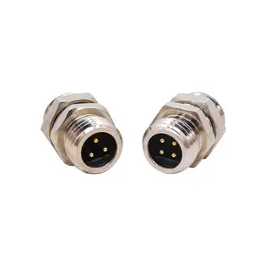 M08 Panel Mount Connector Small Circular 2 3 4 Pin Welding Waterproof Connector Wall Metal Connector