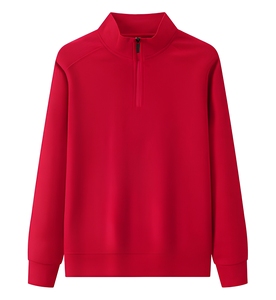 Sweat-shirt sans capuche à col zippé, en molleton brossé, pour les collections hivernales de vente au détail - Product Image 1