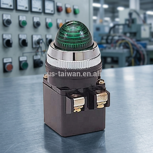 AP Lampe pilote à tête de type transformateur 30mm, compatibilité 110V/220VAC 12V/24VDC, source lumineuse LED/Filament/Néon, options multicolores - Product Image 4
