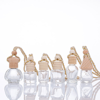 Flacon de parfum en verre givré de 8 ml et 10 ml, en forme de goutte d'eau, avec bouchon à vis ou bouchon en liège, pour diffuseur d'air de voiture, finition gravée à l'acide, ouverture facile