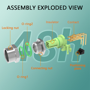 M12 kết nối D mã 4 pin điện tử Thông tư kết nối không thấm nước 90 độ lắp ráp nữ ổ cắm Bảng điều chỉnh gắn kết PCB kết nối - Product Image 6