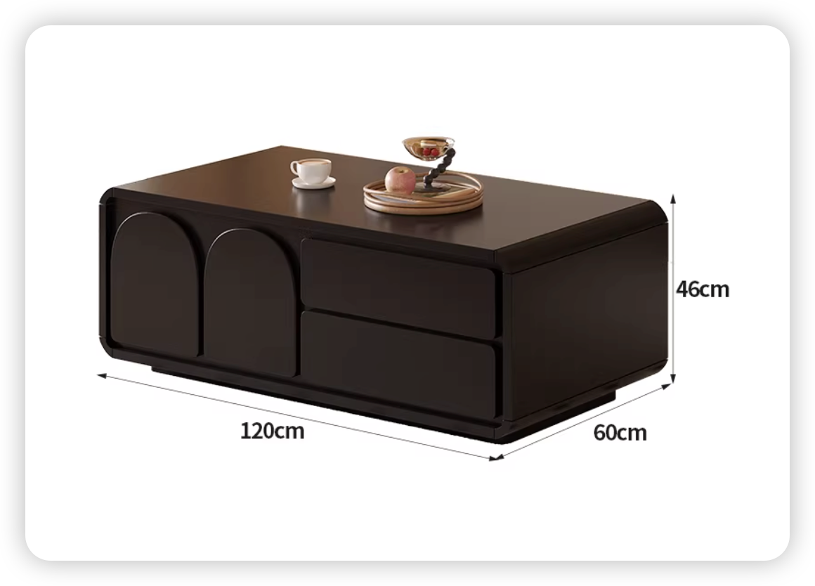 Table à thé de sol 120*60*46-noir