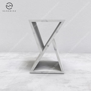 Table d'appoint en marbre blanc au design moderne et luxueux Ovale haute brillance pour chambre à coucher et salon - Product Image 2