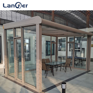 Véranda en aluminium au design moderne avec toit en verre trempé, aménagement tout au long de l'année du jardin de la maison - Product Image 5
